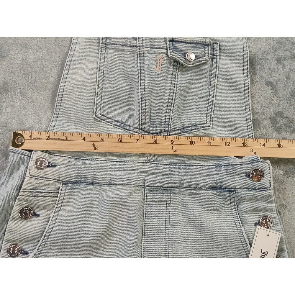 Juicy Couture Women's XS Denim Shortalls Overall Romper Light Wash JC558-OVRL